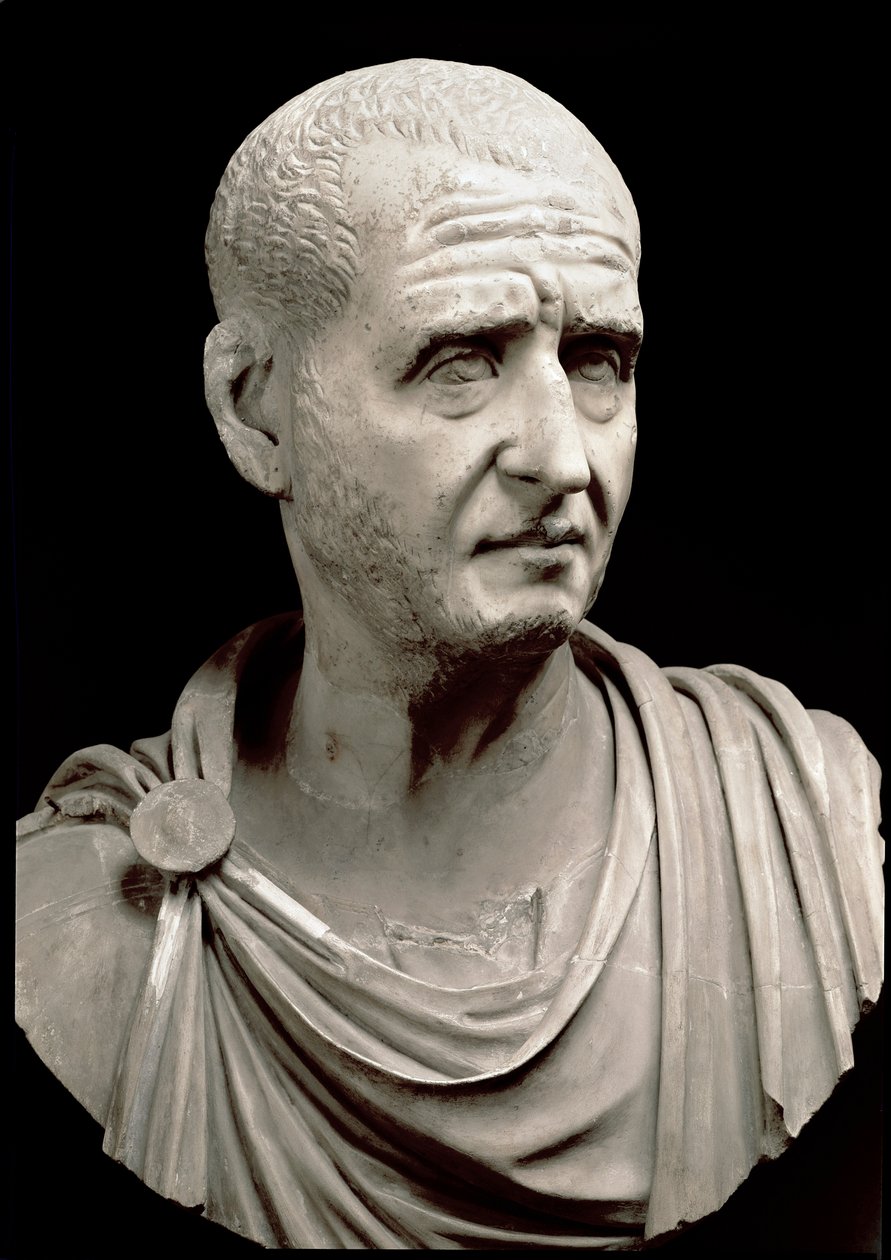 Marmeren buste van Trajanus Decius door Roman