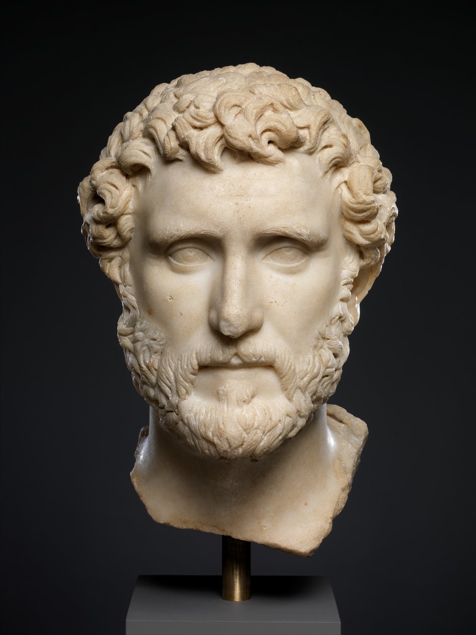 Marmeren portret van keizer Antoninus Pius, ca. 138-161 n.Chr. (marmer) door Roman