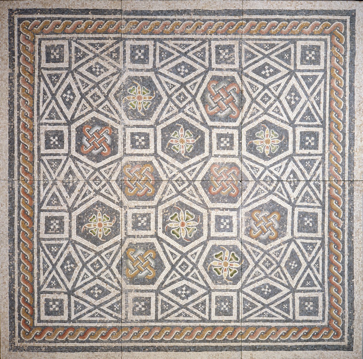 Mozaïek, 2e eeuw (marmer en glas) door Roman