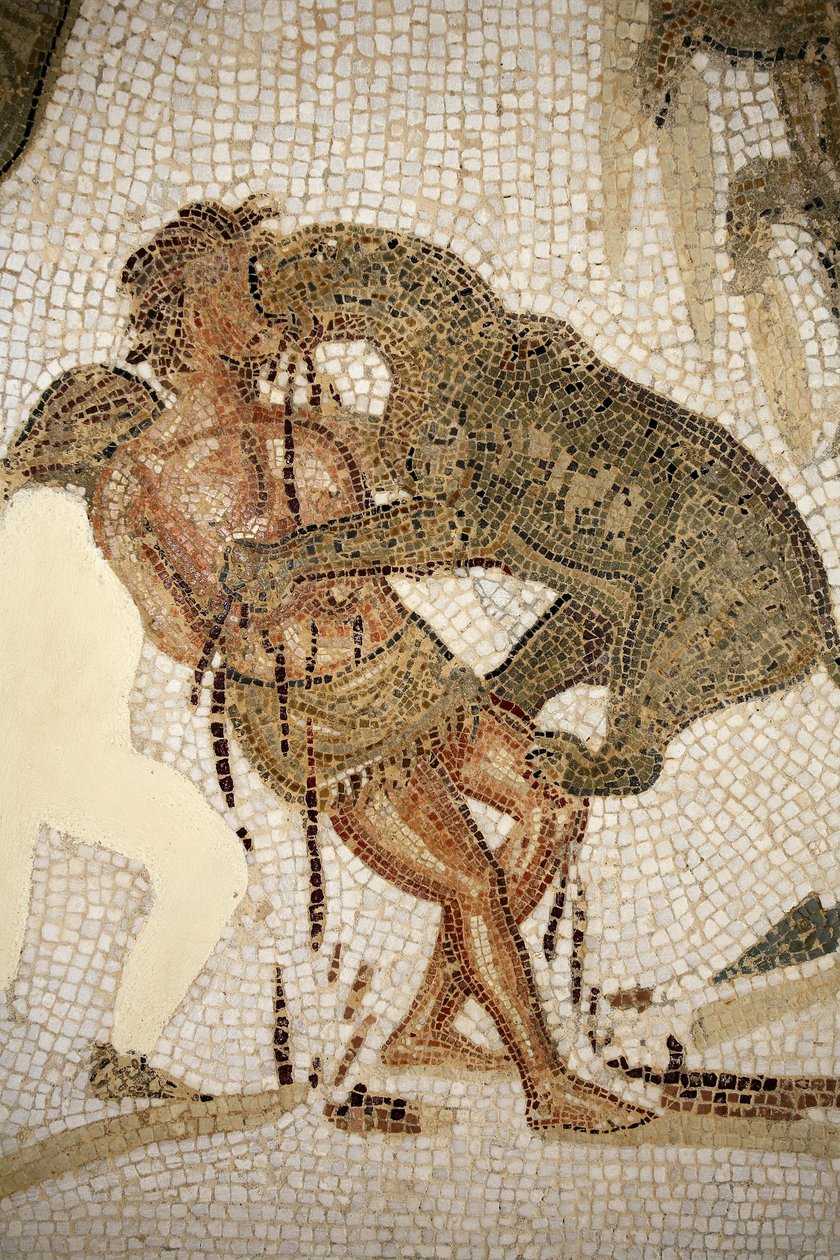 Mozaïek die de marteling van een veroordeelde illustreert door Roman