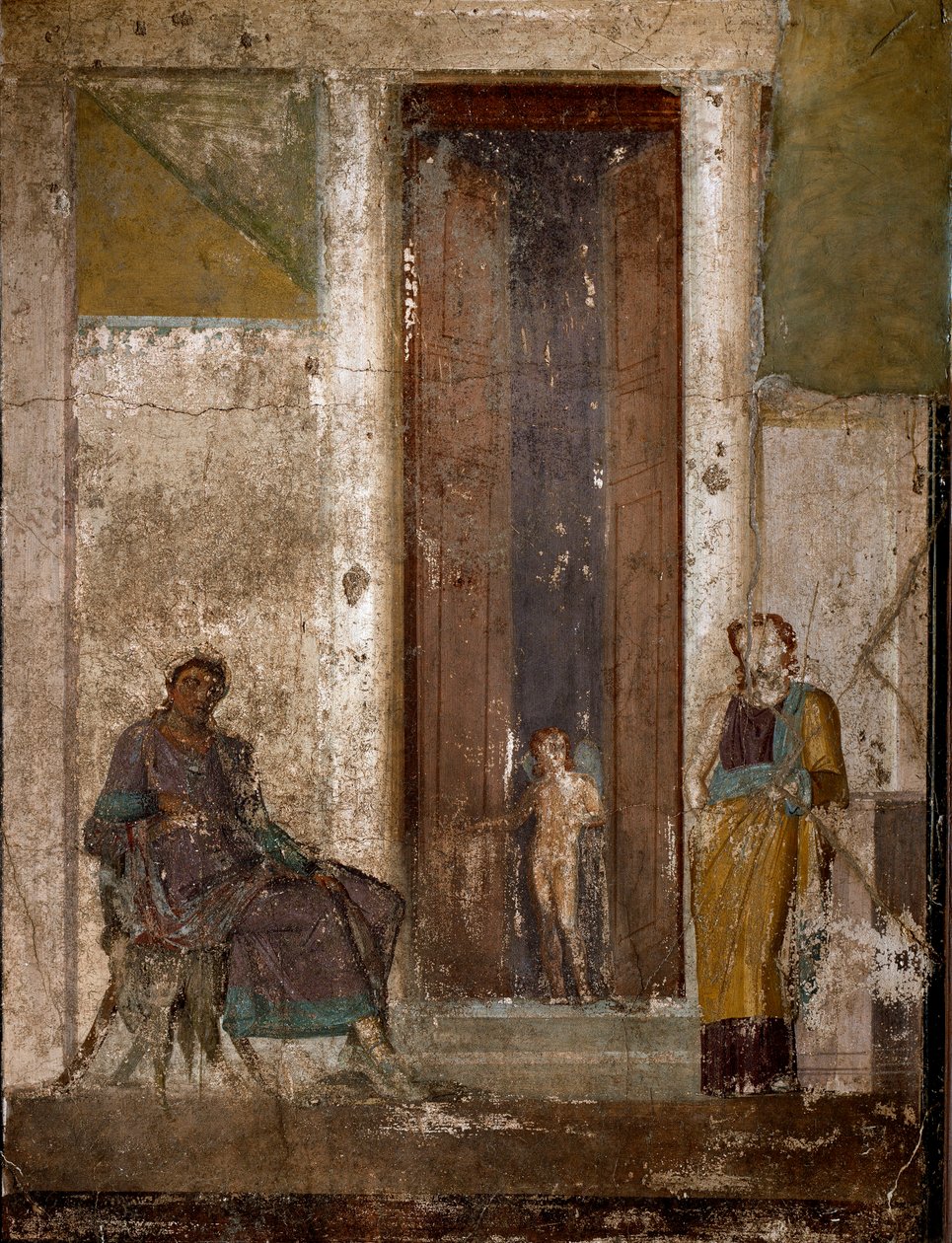 Romeinse kunst: Eros overtuigt Helena om van Parijs te houden door Roman