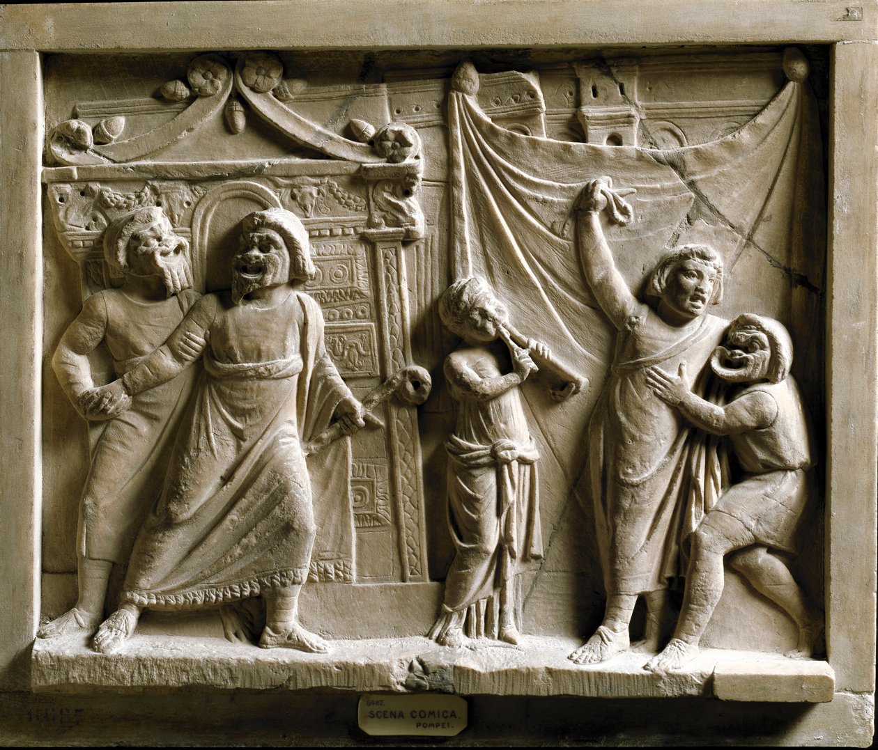 Romeinse kunst: komedietheaterscène van het stuk 