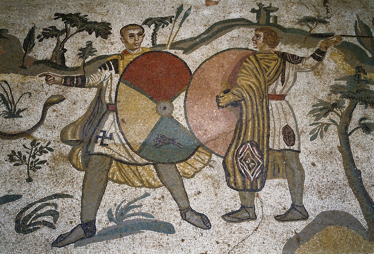 Romeinse kunst: (detail) mozaïek 