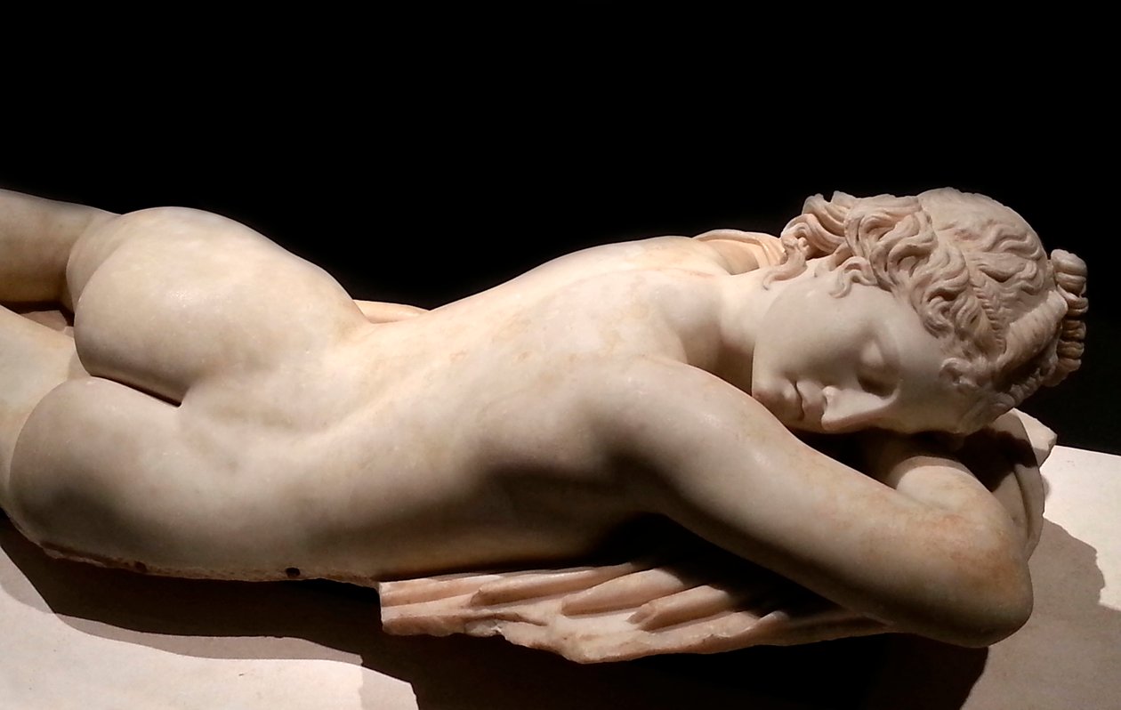 Slapende Hermafrodiet: Romeinse kunst, 1e eeuw v.Chr. door Roman