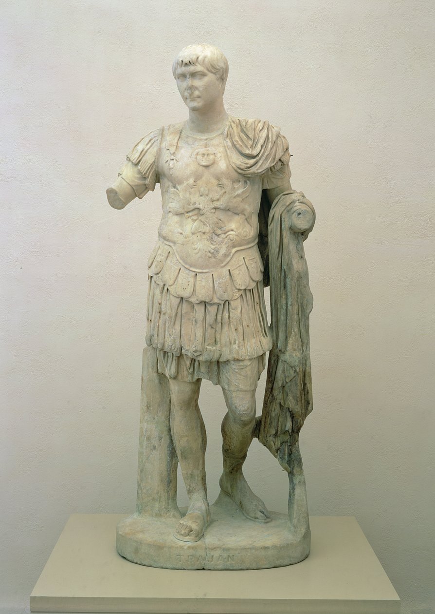 Standbeeld van keizer Trajanus (c.53-117) Antonijnse periode, c.120 AD door Roman