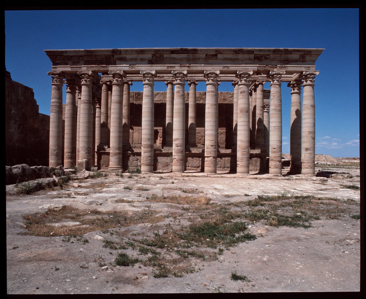 Uitzicht op Romeinse tempel door Roman