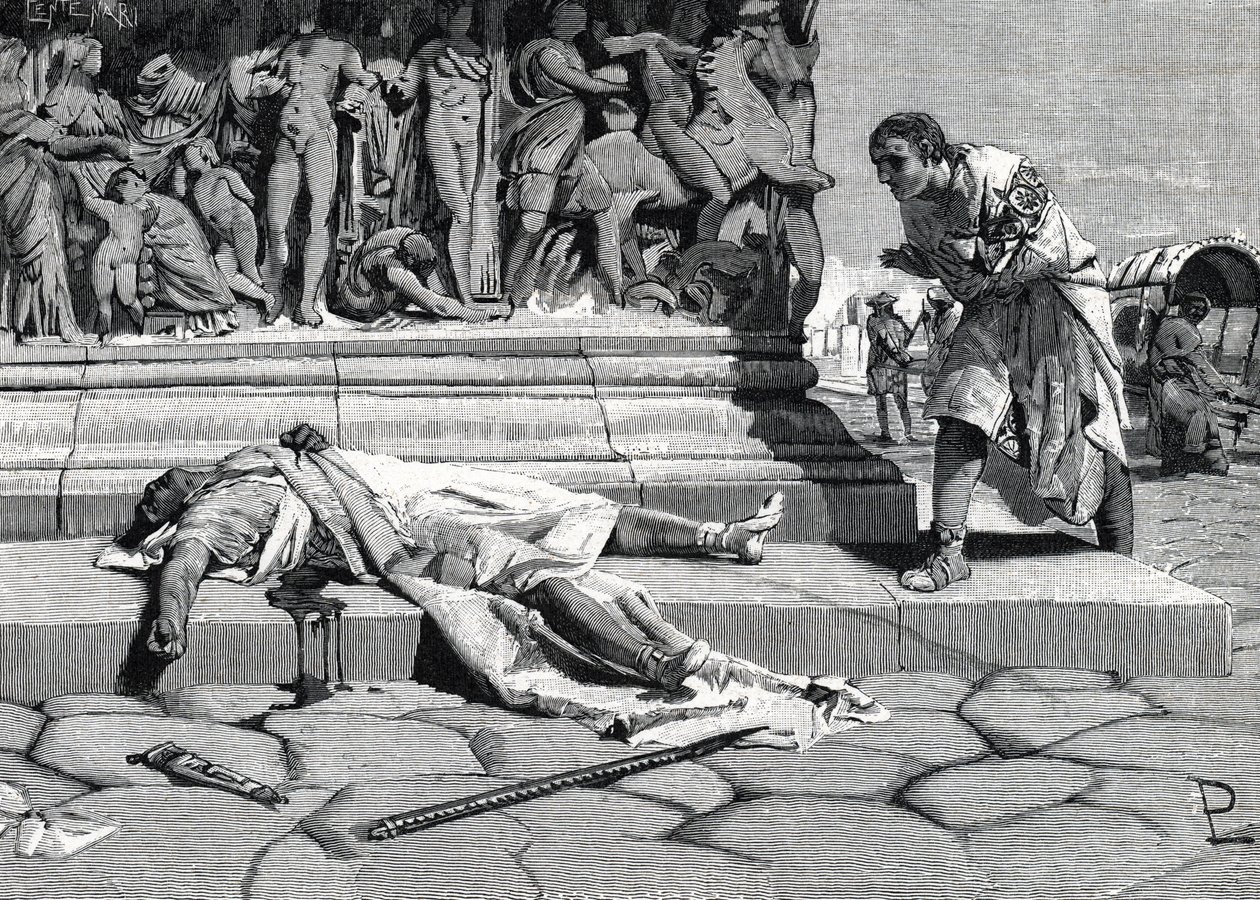 Het lijk van Publius Clodius Pulcher (92-52 v.Chr.) gevonden op de Via Appia in Rome door Roman