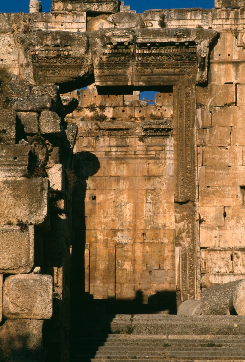 Tempel van Bacchus (detail) door Roman Imperial Period