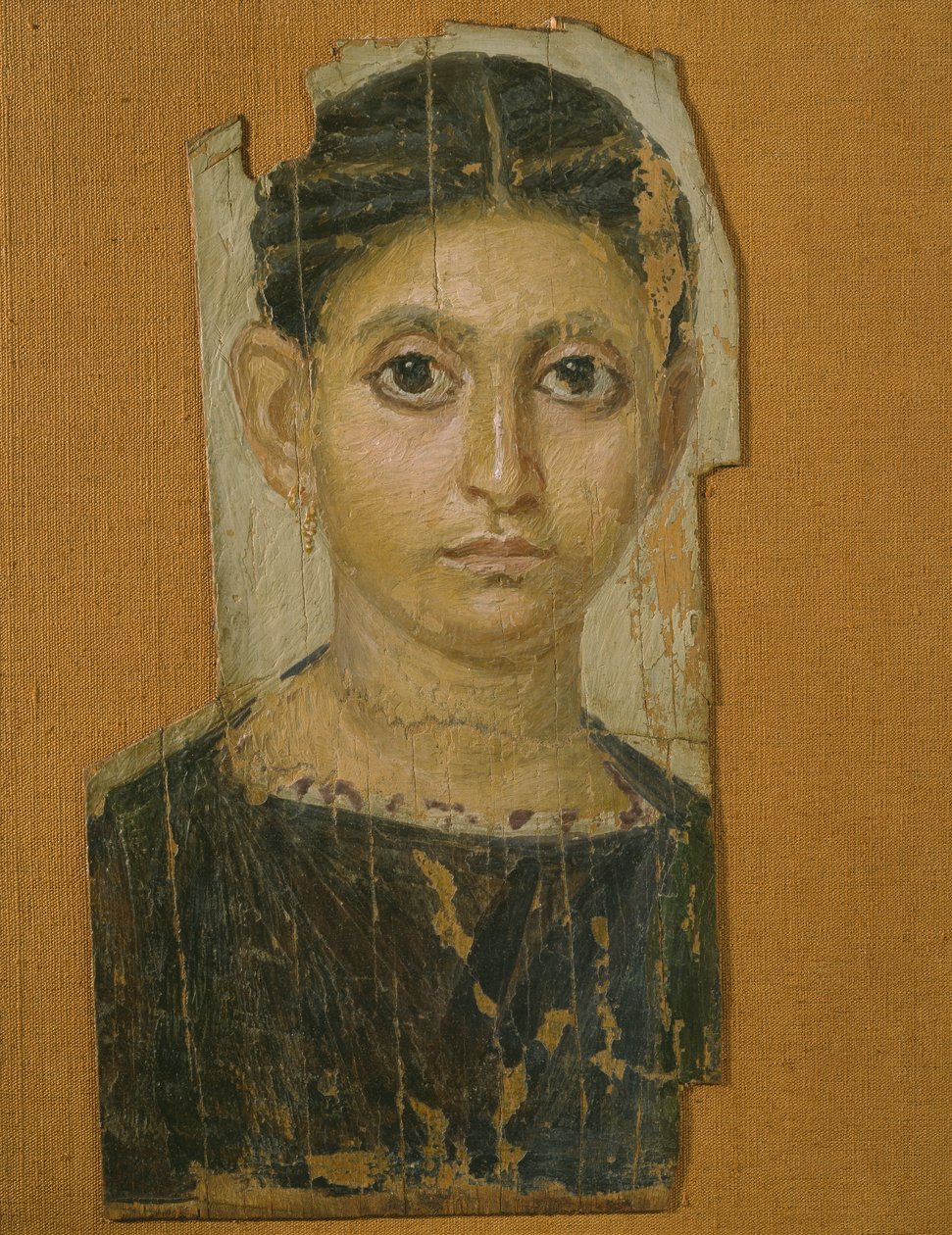 Mummie vrouwelijk portret, uit Fayum, laat 3e eeuw na Christus door Roman Period Egyptian