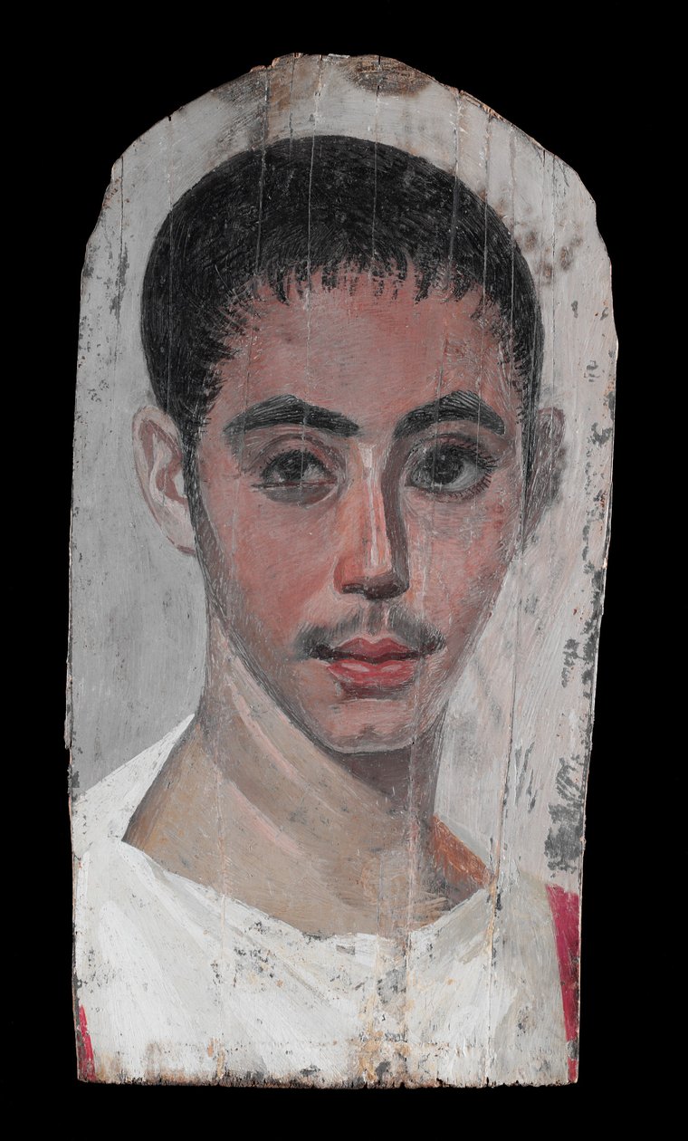 Portret van een Jongeling met een Chirurgische Snede in één Oog, 190-210 n.Chr. door Roman Period Egyptian