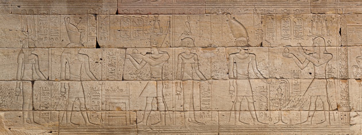 Reliëf van De Tempel van Dendur, ca. 10 v.Chr. door Roman Period Egyptian