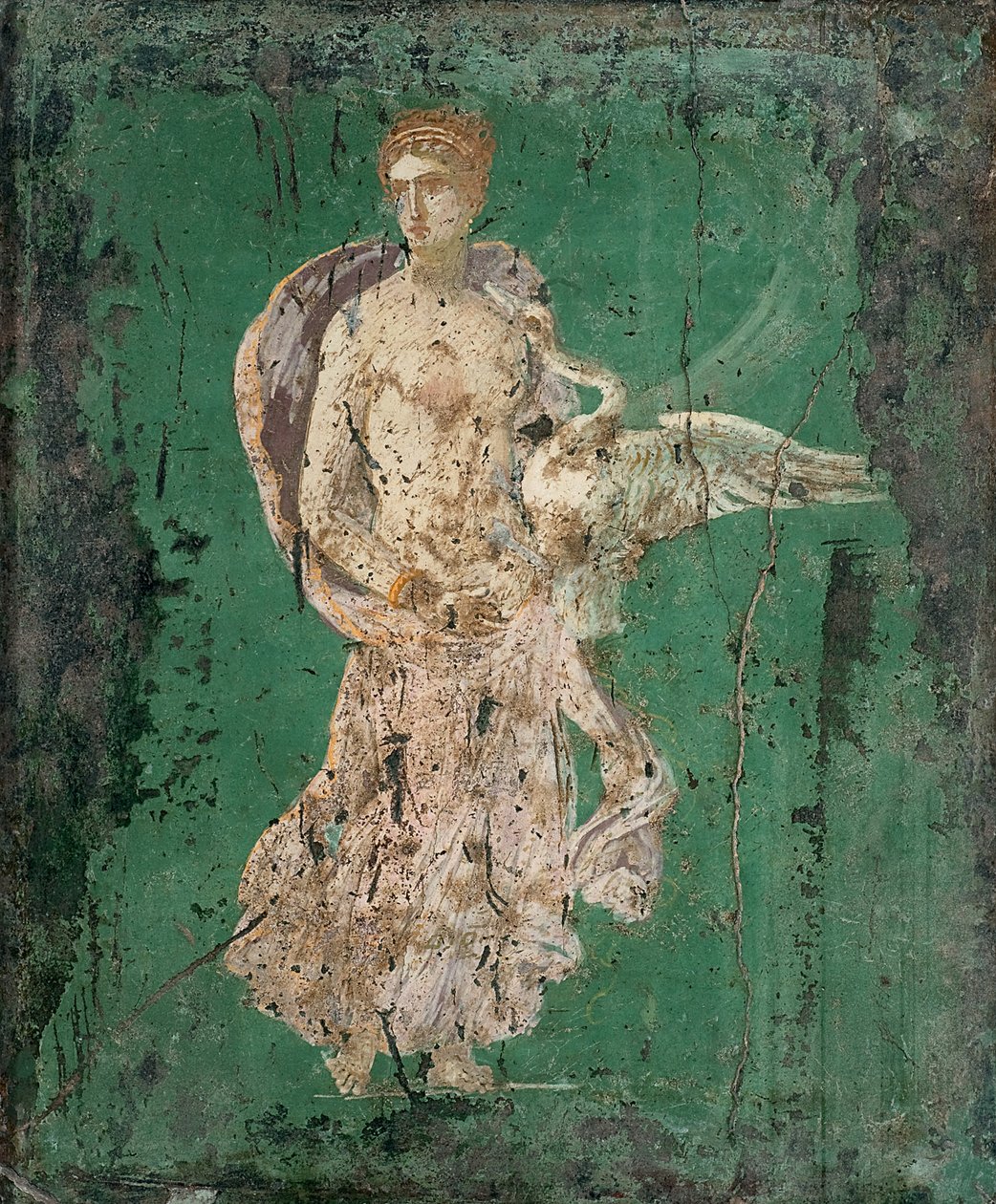 Leda en de zwaan door Roman Pompeian wall painting.