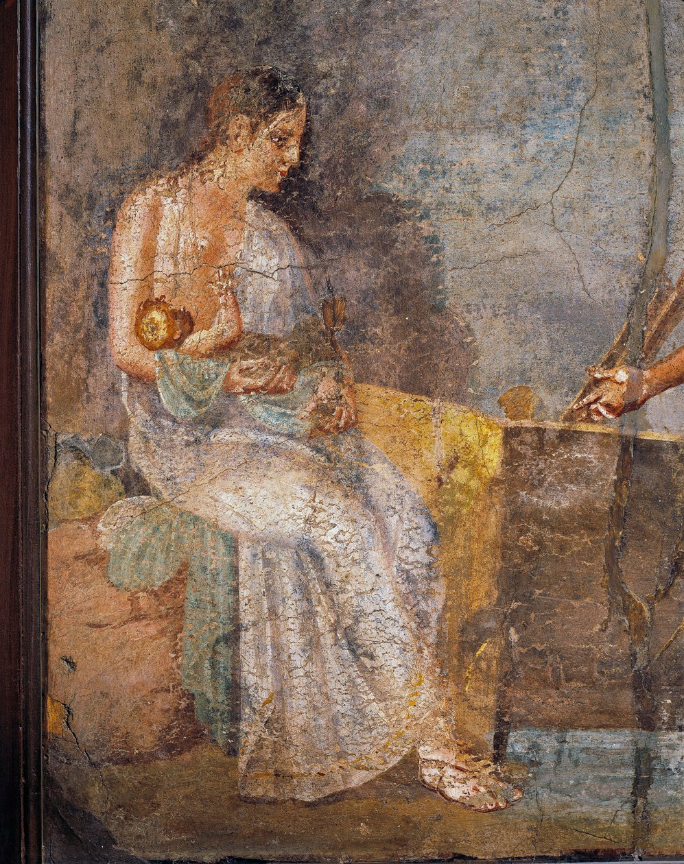 Fresco die moeder toont die haar baby voedt, uit Pompeii, Italië door Roman Roman