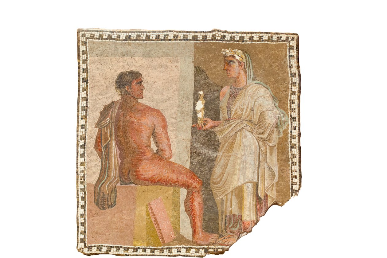 Mozaïek met Orestes en Iphigenia door Roman Roman