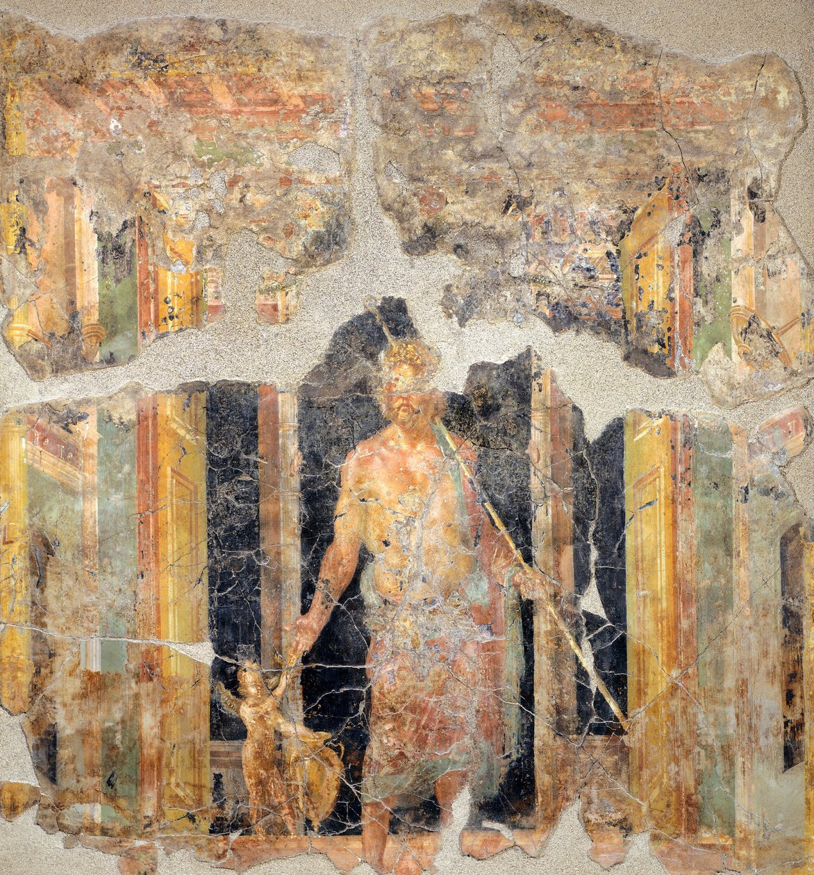 Schilderij in de Vierde Pompeiaanse Stijl met Jupiter door Roman Roman