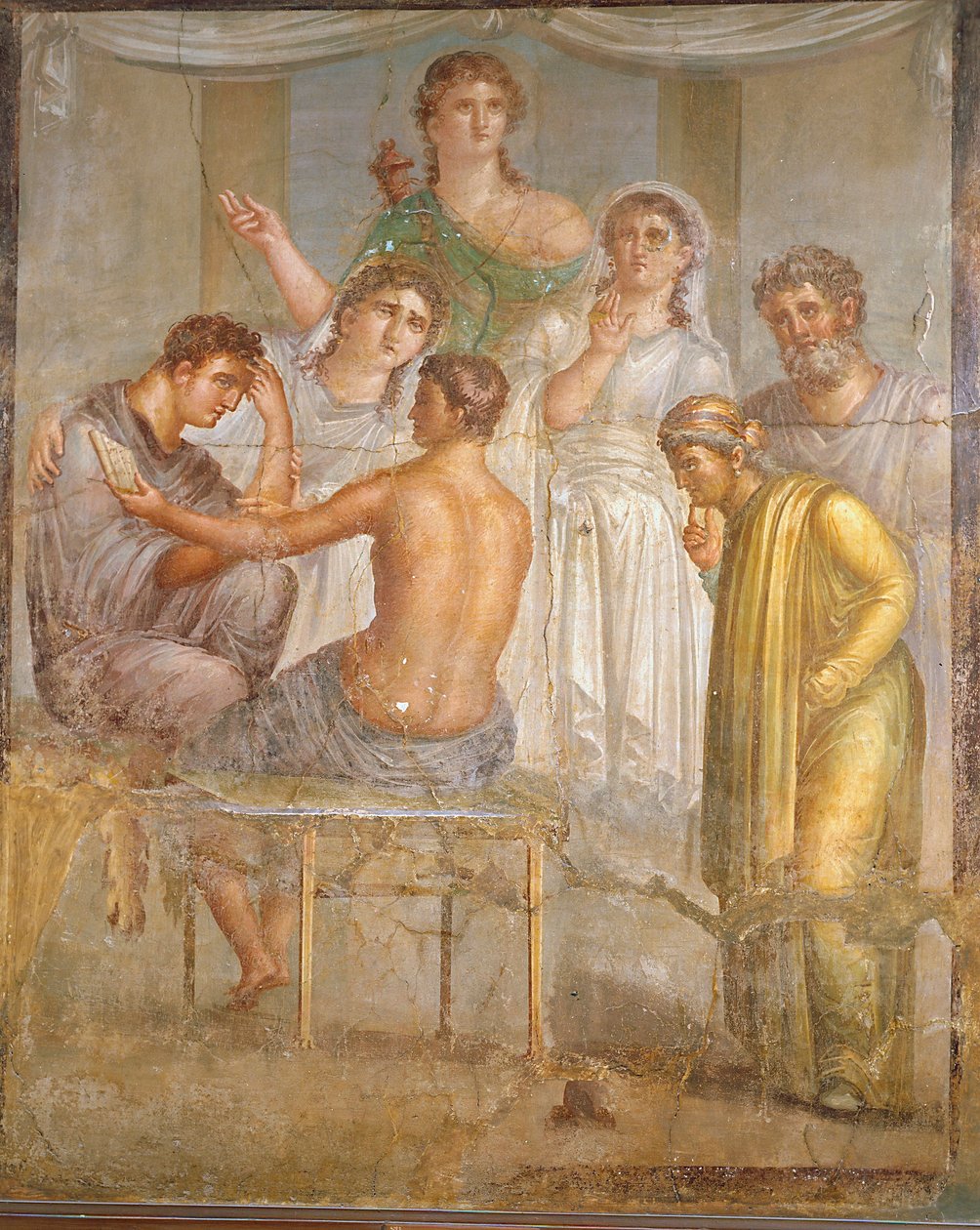 Romeinse beschaving. Admetus en Alcestis, fresco uit de Basiliek van Ercolano door Roman Roman