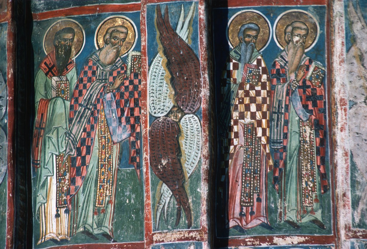 Detail van schilderij, zuidelijke apsis van de kerk door Romanian School