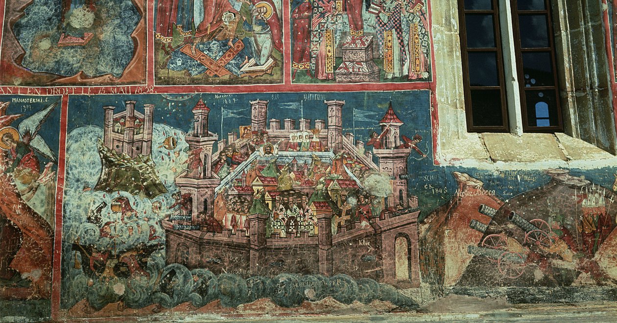 Belegering van Constantinopel door Sultan Mehmet II in 1453 door Romanian School