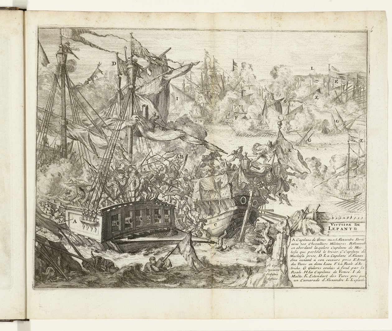 Slag bij Lepanto, 1571 door Romeyn de Hooghe (attributed to)