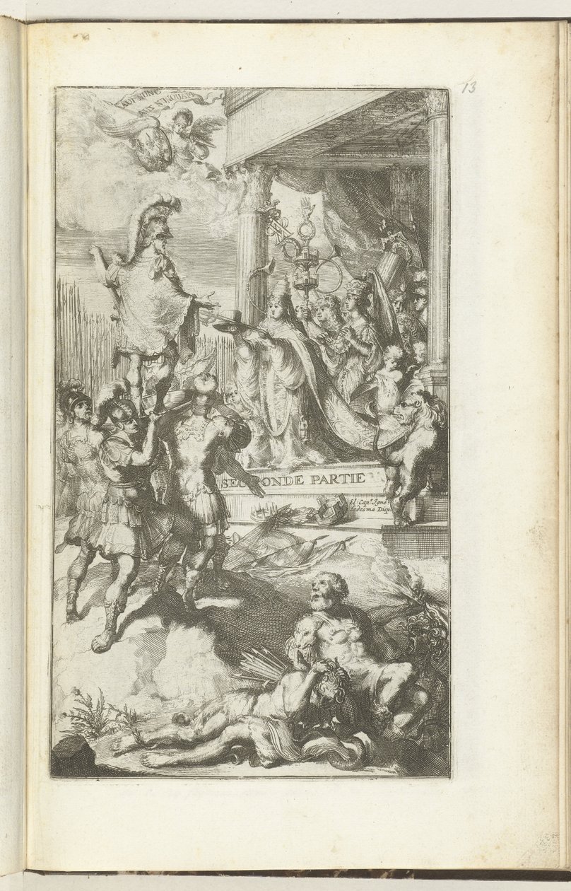 Titelprent voor het tweede deel van Guerres de Flandres door Romeyn de Hooghe (attributed to)