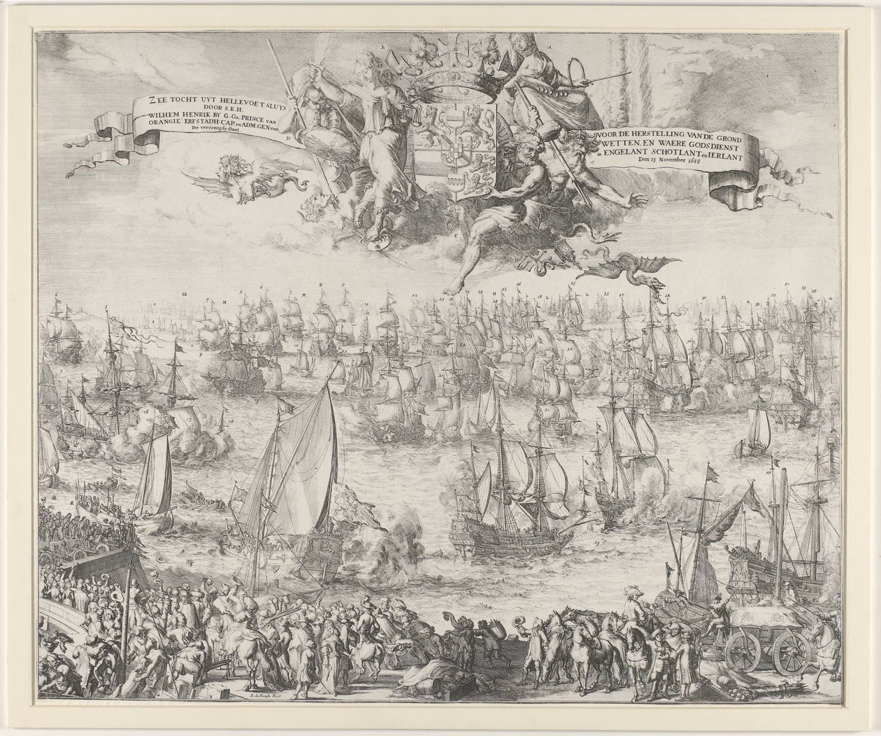 Tocht van Willem III naar Engeland, 1688 door Romeyn de Hooghe (attributed to workshop of)