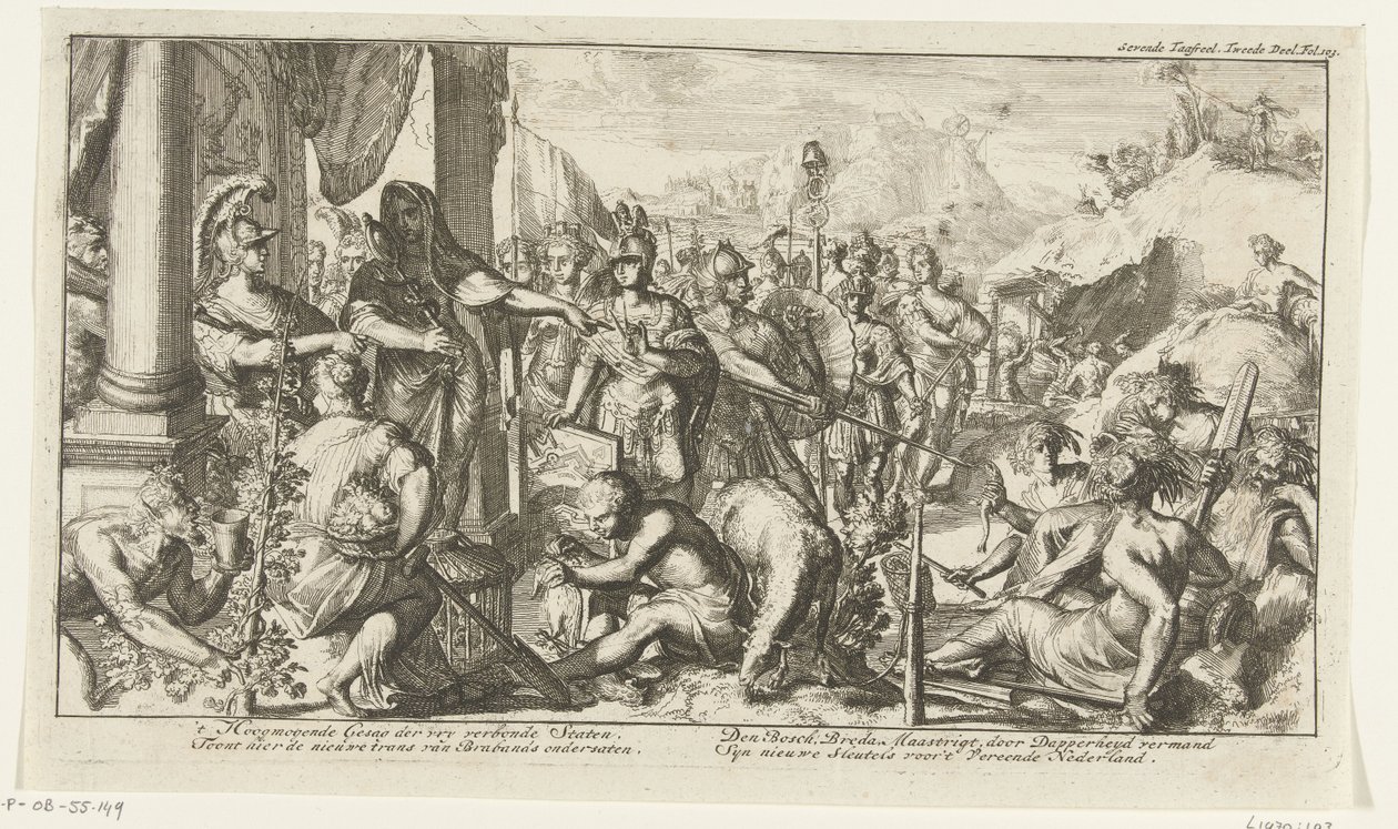 Allegorie op de aanwinsten in Brabant door Romeyn de Hooghe