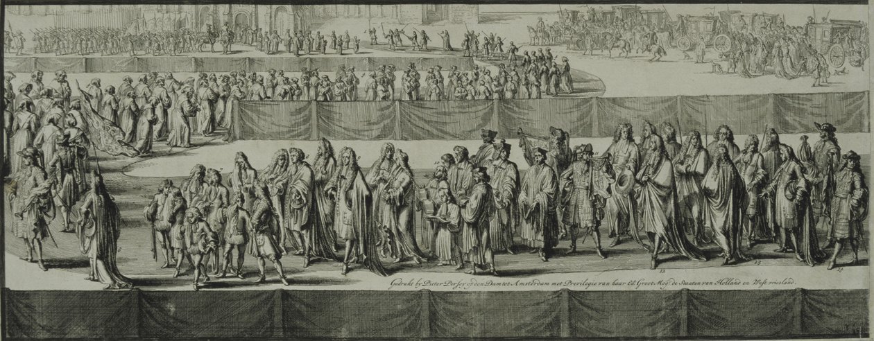 Begrafenisstoet van koningin Maria II, 1695 door Romeyn de Hooghe
