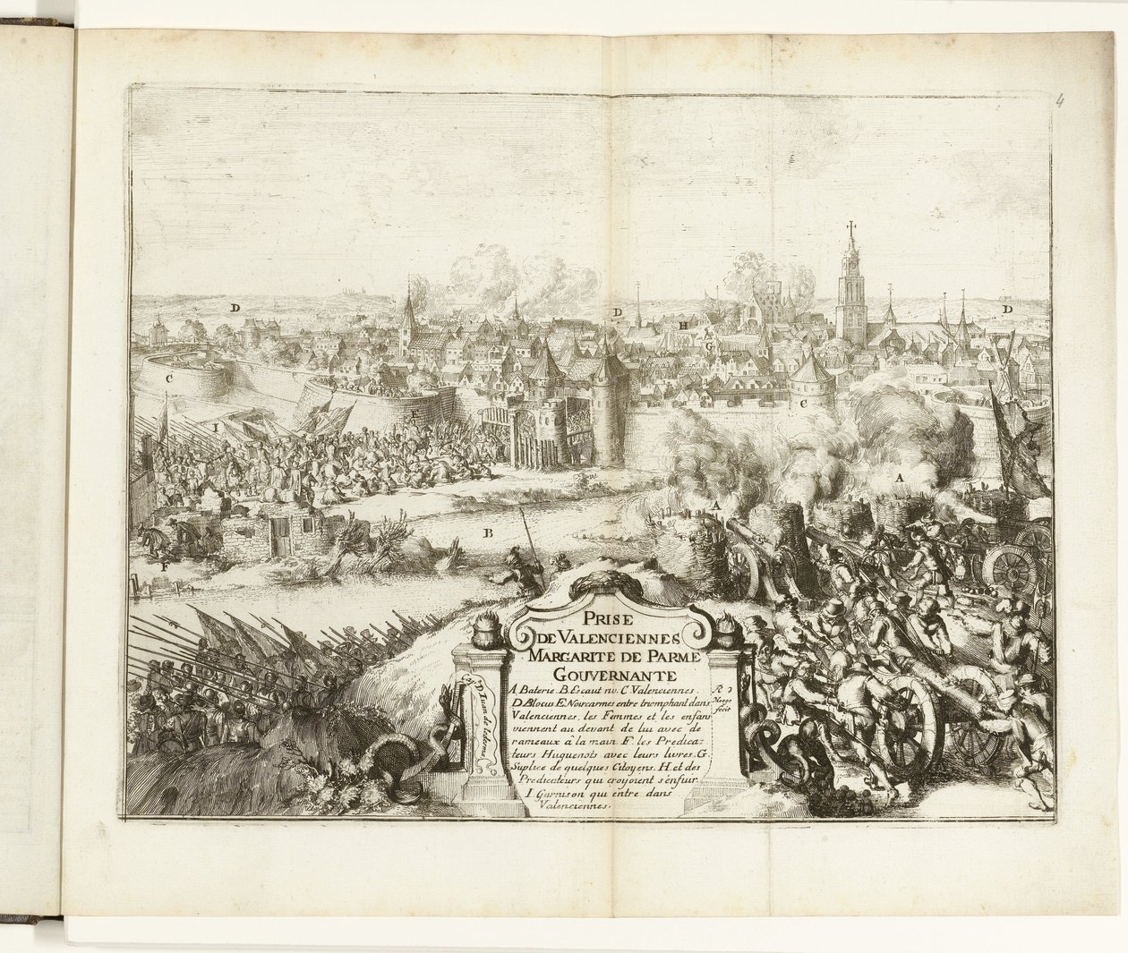Inname van Valenciennes, 1567 door Romeyn de Hooghe