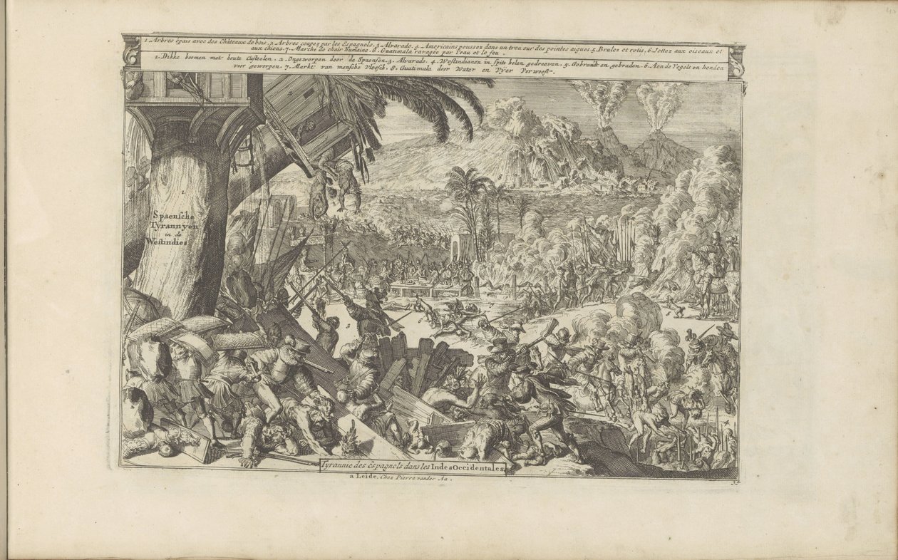 Spaanse wreedheden in West-Indië door Romeyn de Hooghe
