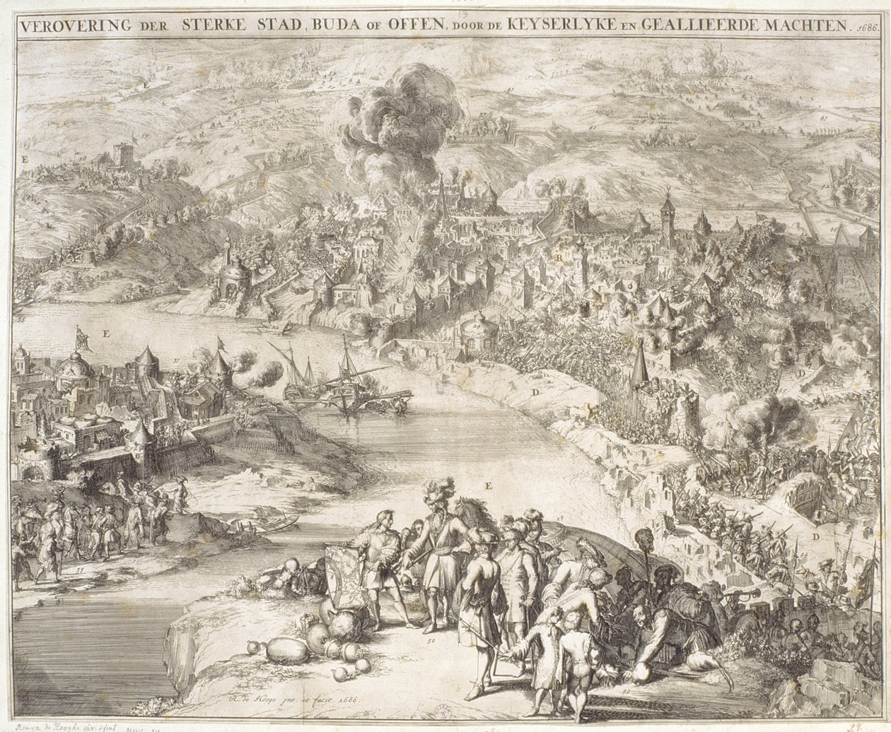 Het Beleg van Buda in 1541 door Romeyn de Hooghe