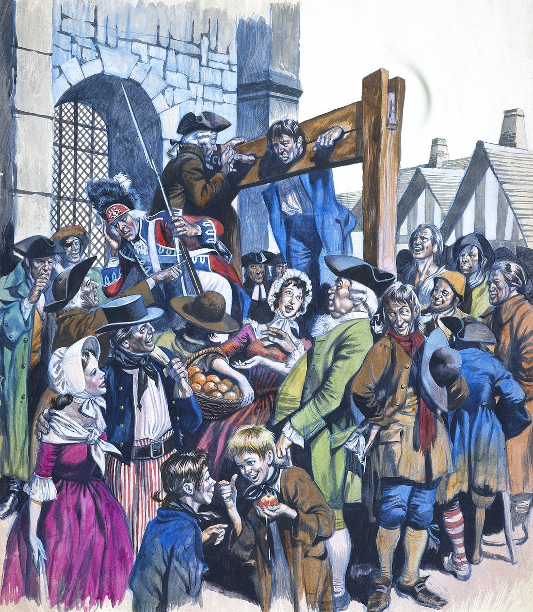 Daniel Defoe (1660-1731) (gouache on paper) door Ron Embleton