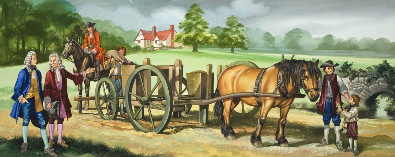 Dagen van Daniel Defoe (1660-1731) (gouache op papier) door Ron Embleton