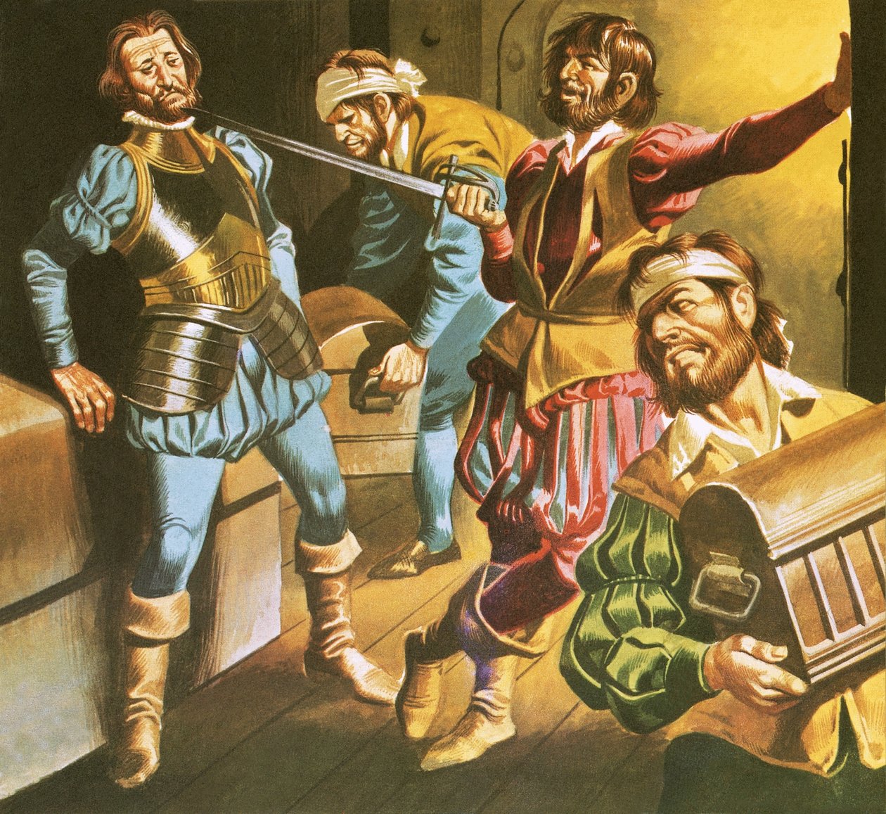 Piraten aan het werk door Ron Embleton