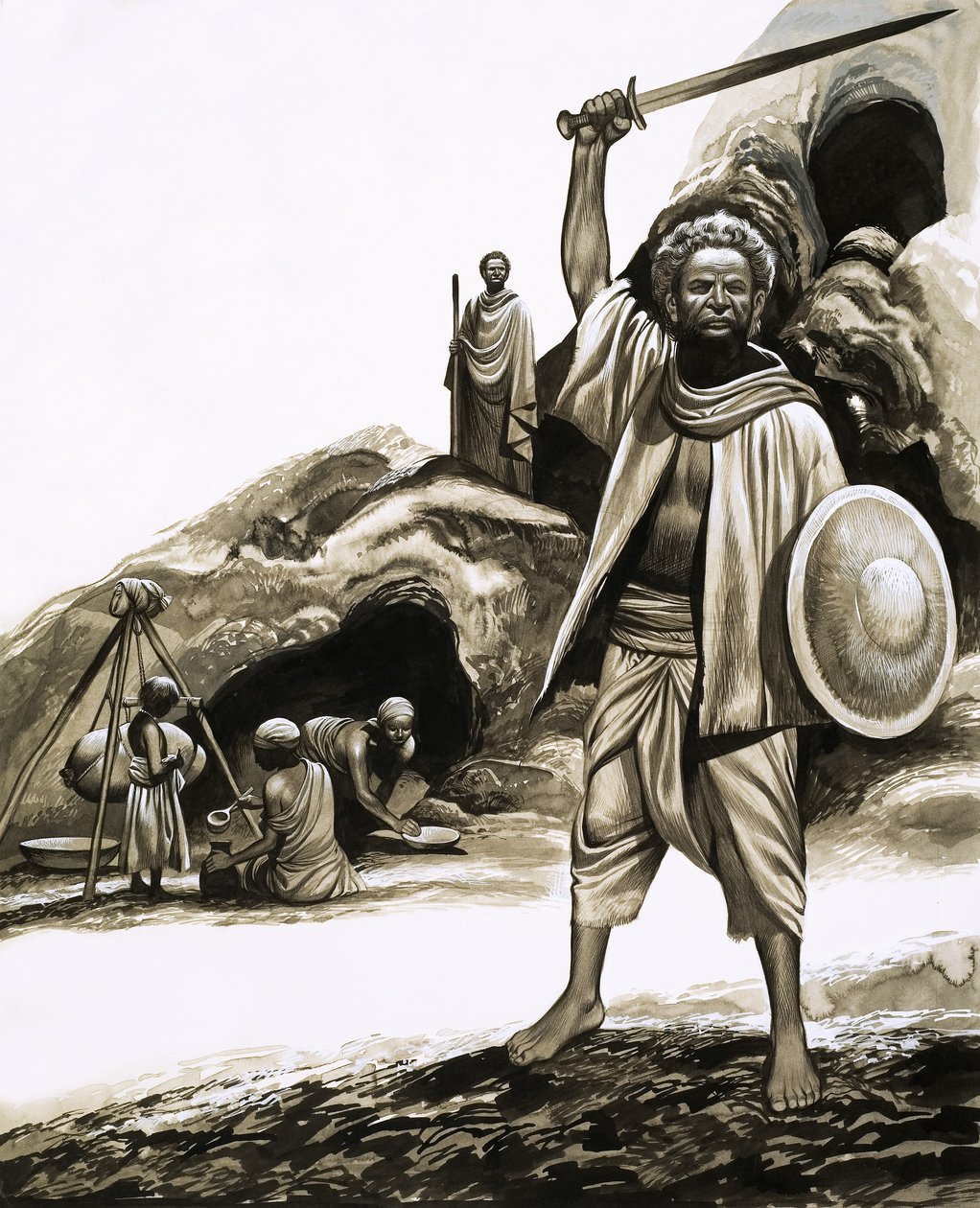 Primitieve mensen van vandaag: De Qara -- Zij noemen hen de Zonen van Sheba door Ron Embleton