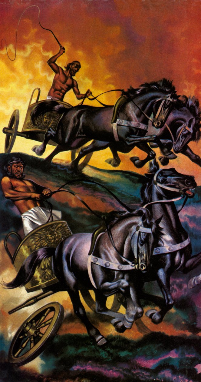 De magie van de Olympische Spelen: De oorlog van de goden (kleurenlitho) door Ron Embleton