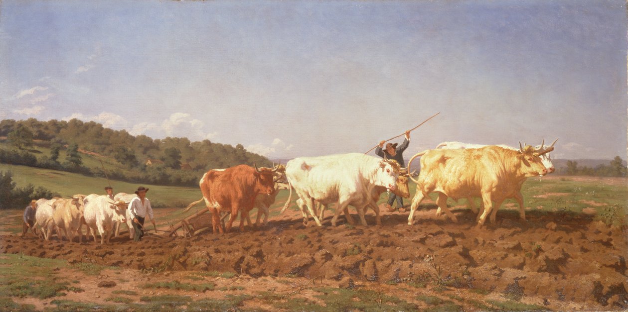Ploegen in de Nivernais, 1850 door Rosa Bonheur