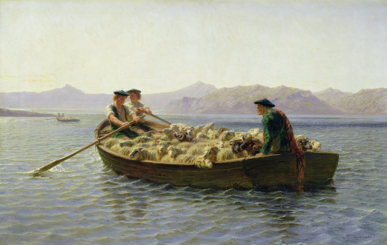Roeiboot, 1863 door Rosa Bonheur