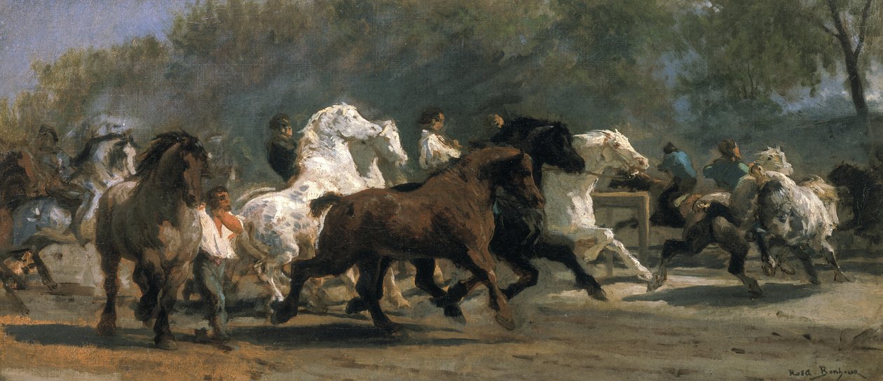 Studie voor de paardenmarkt, 1852-54 door Rosa Bonheur