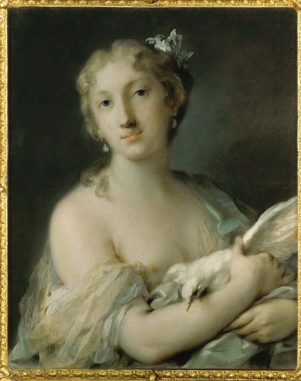 Vrouw met duif door Rosalba Giovanna Carriera