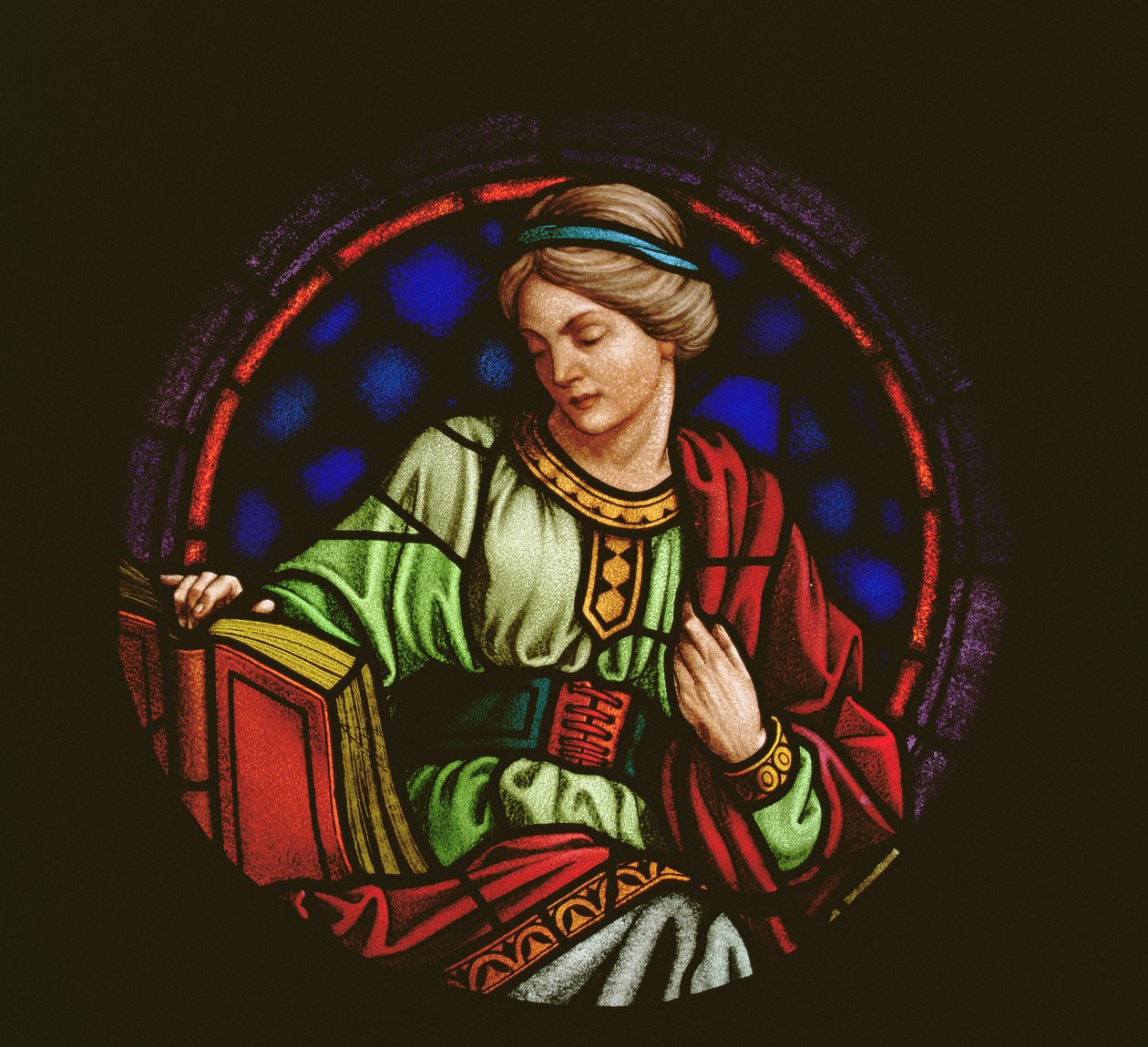 Eruditie of St. Lucia (glas-in-lood) door Roth Miksa