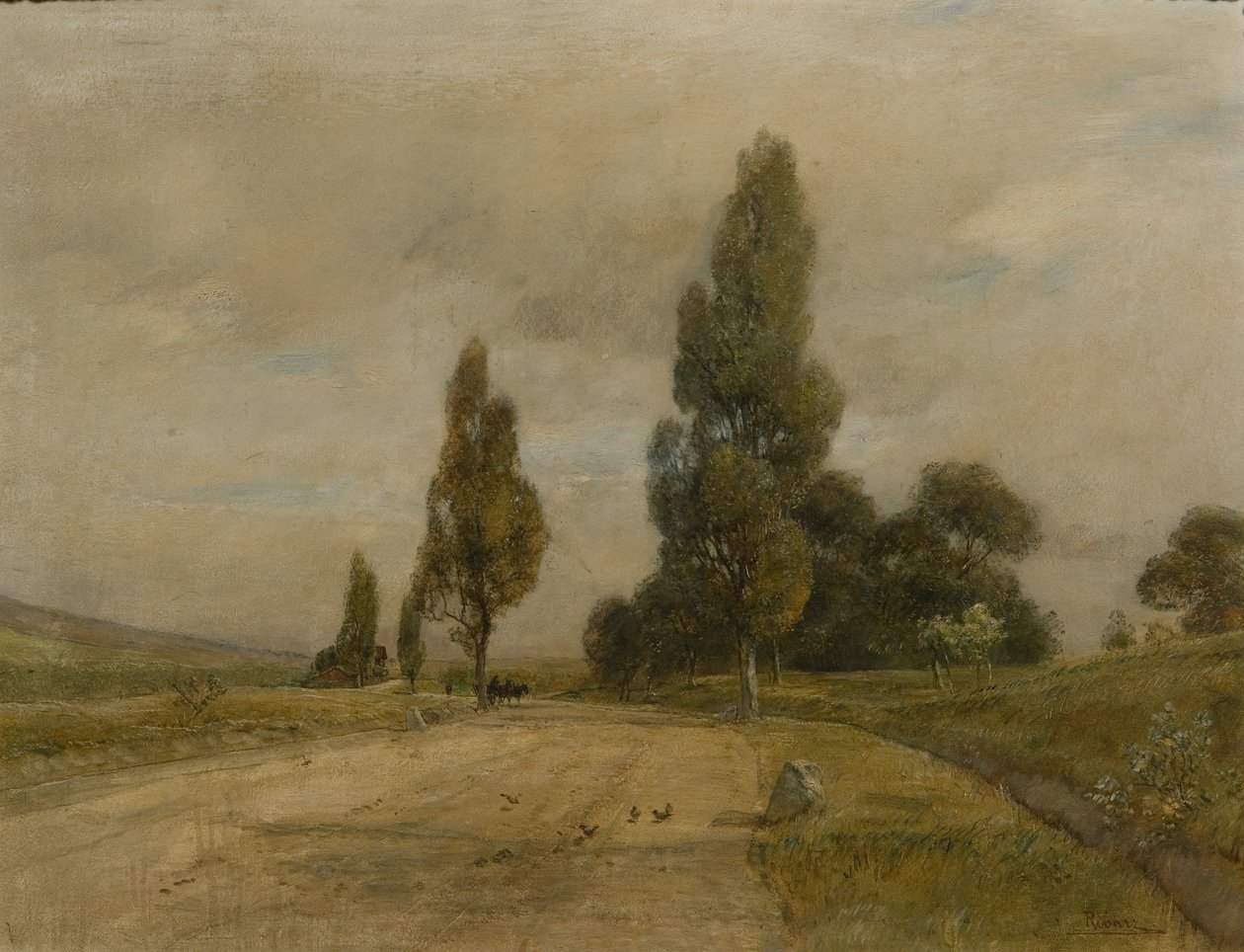 Straat bij Deutsch-Altenburg aan de voet van de Turkenheuvel door Rudolf Ribarz
