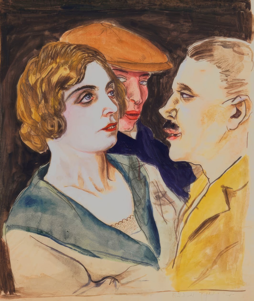 Danspaar en toeschouwers door Rudolf Schlichter