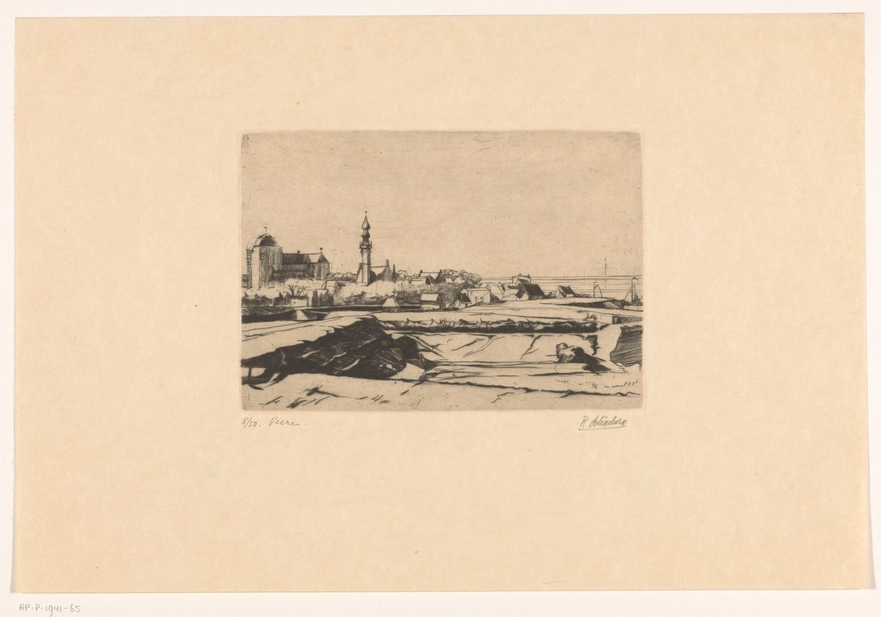 Veere door Rudolf Schönberg (signed by artist)