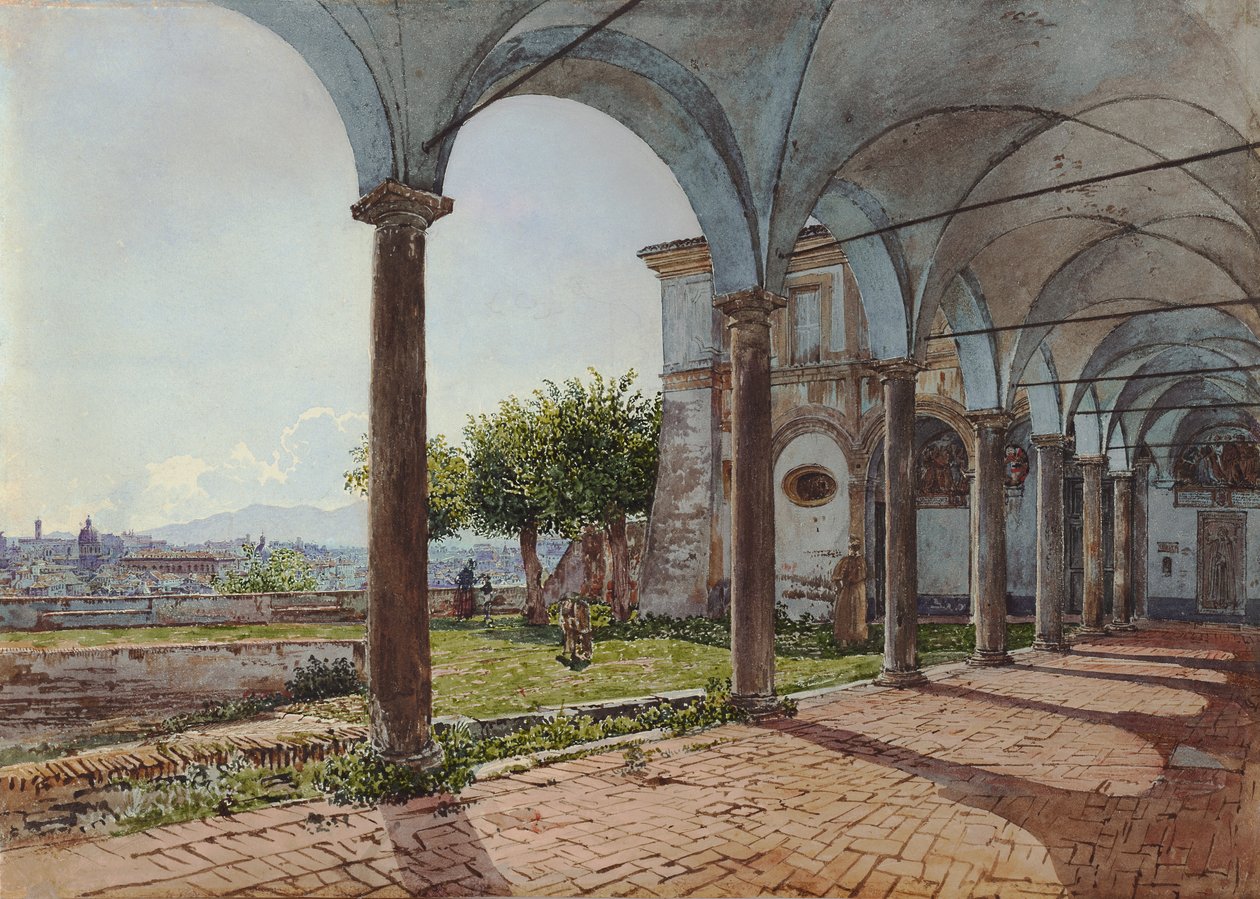 Uitzicht op Rome vanaf het Santa Onofrio klooster door Rudolf von Alt