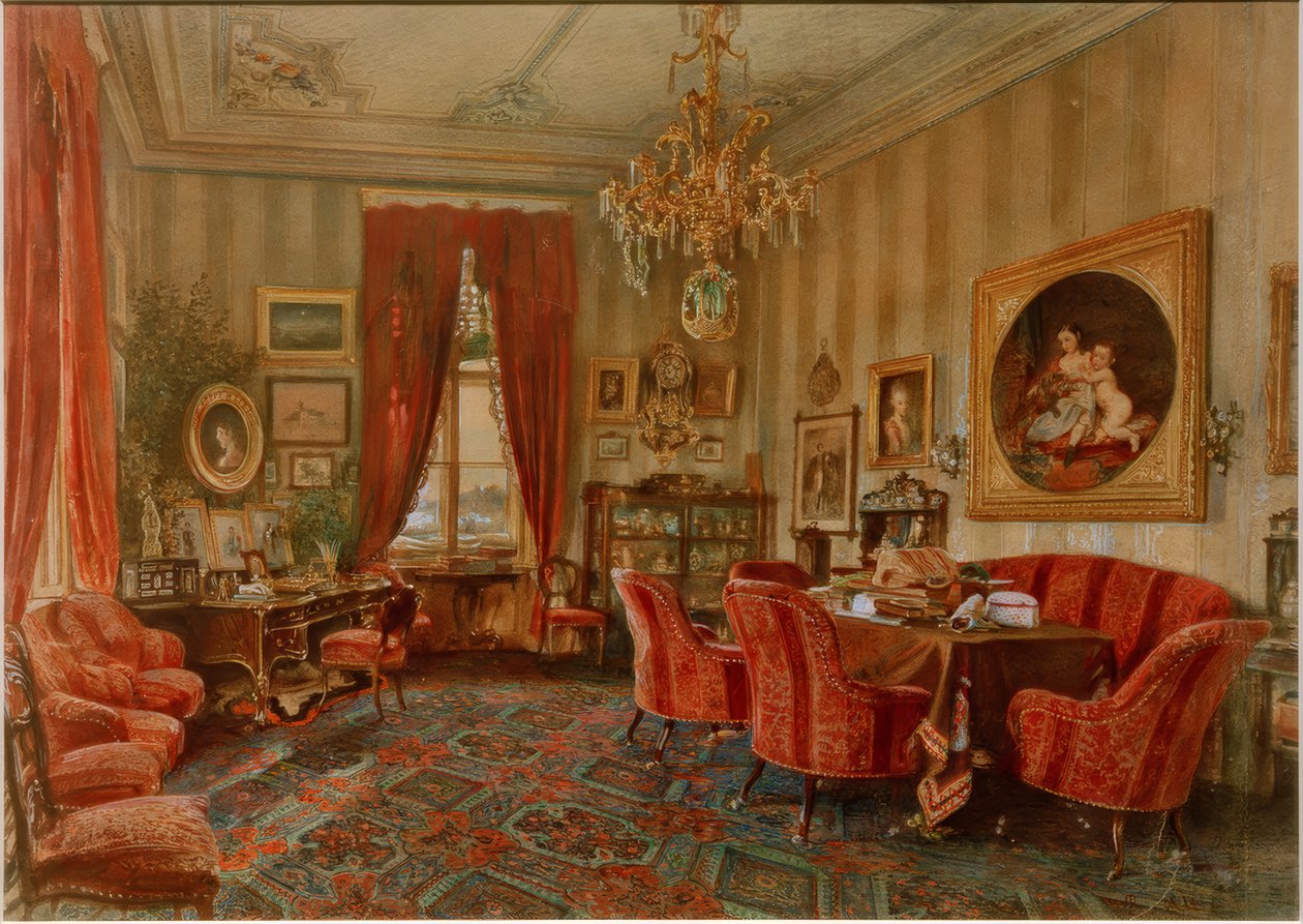 Weense salon uit de Makart-tijd door Rudolf von Alt