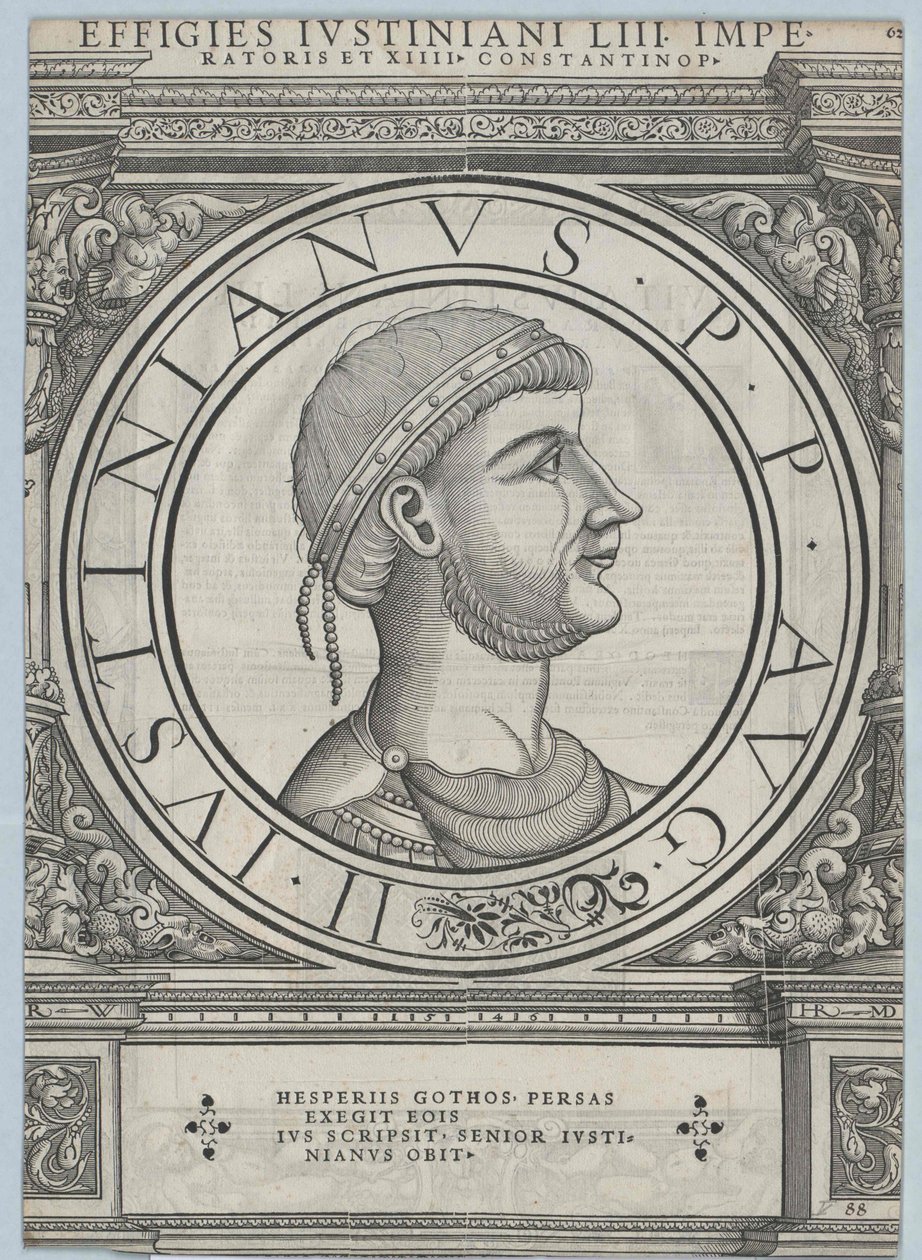 Keizer van het Byzantijnse Rijk Justinianus I door Rudolph Wyssenbach