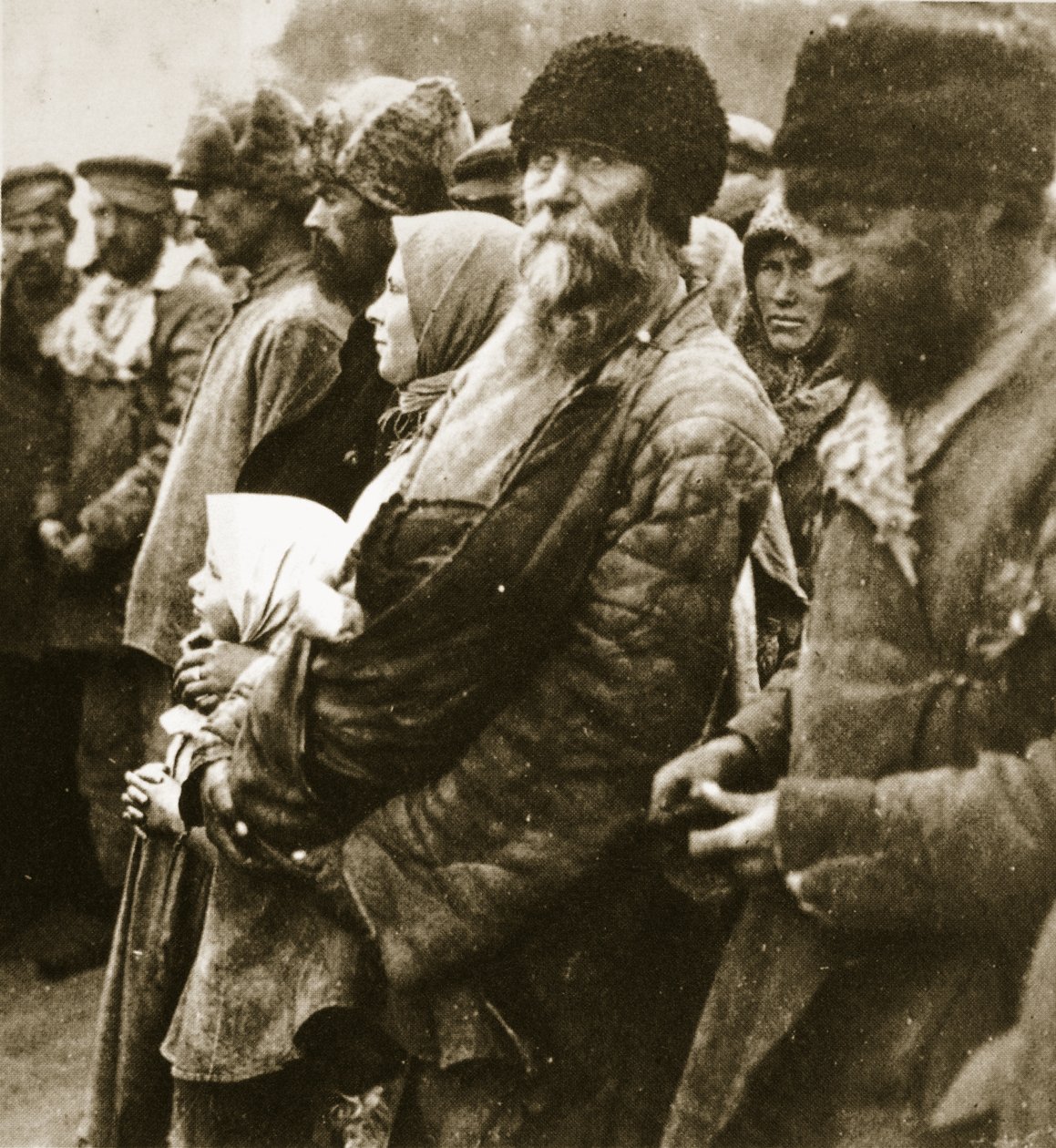 De nasleep van de burgeroorlog: Nergens om de doden te begraven (sepia foto) door Russian Photographer