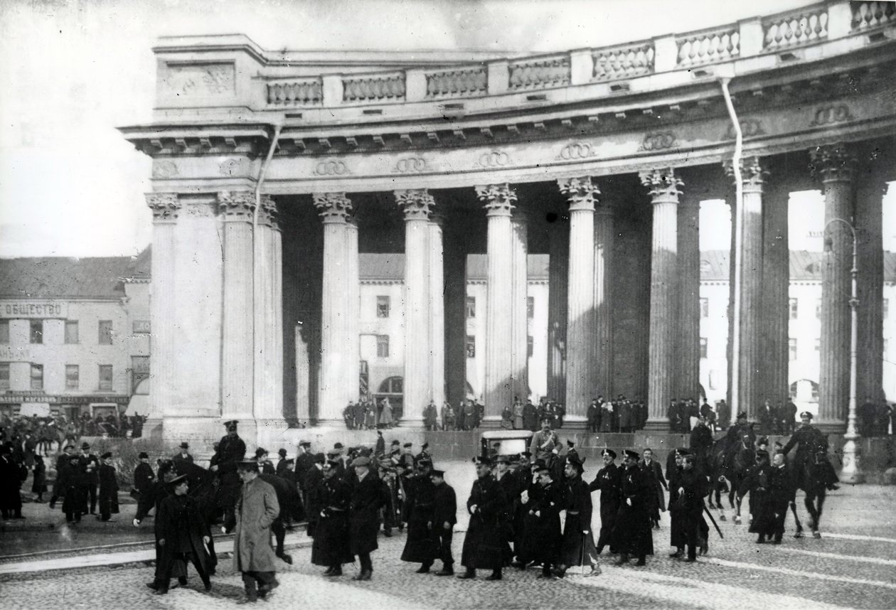 Studentendemonstratie, St. Petersburg, 1905 door Russian Photographer