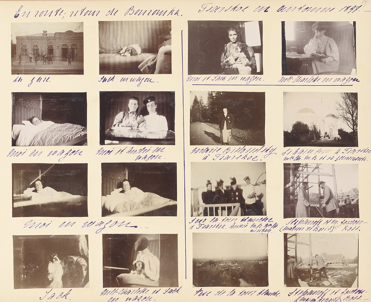 De Russische Keizerlijke Familie, pagina uit een fotoalbum, ca. 1897-99 door Russian Photographer