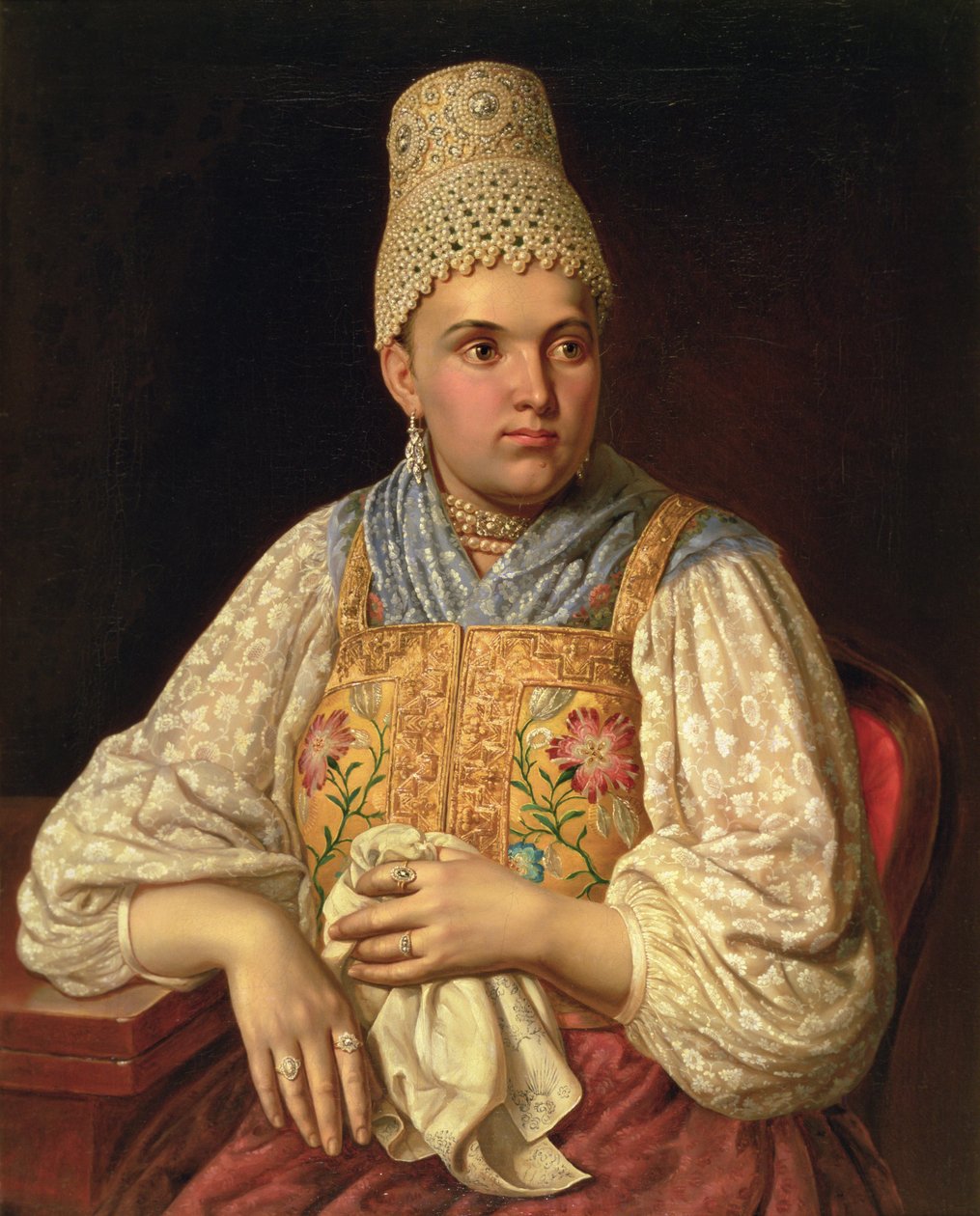 Portret van Anna Petrovna Filatova, c.1840 door Russian School